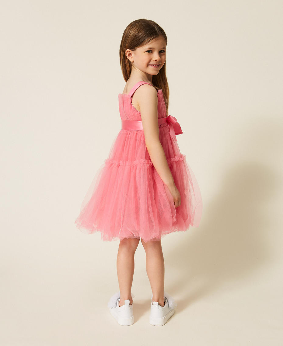 Girls' short tulle dress with belt "Sunrise" Pink Girl 261GB2131_07207_03