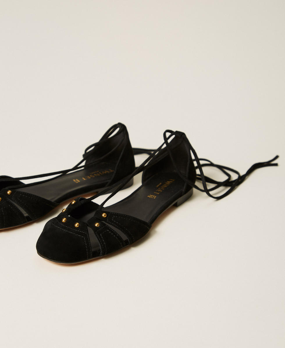 Suede ballet flats Black Woman 261TGT132_00006_02