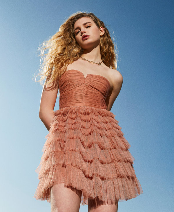 Short tulle bustier dress