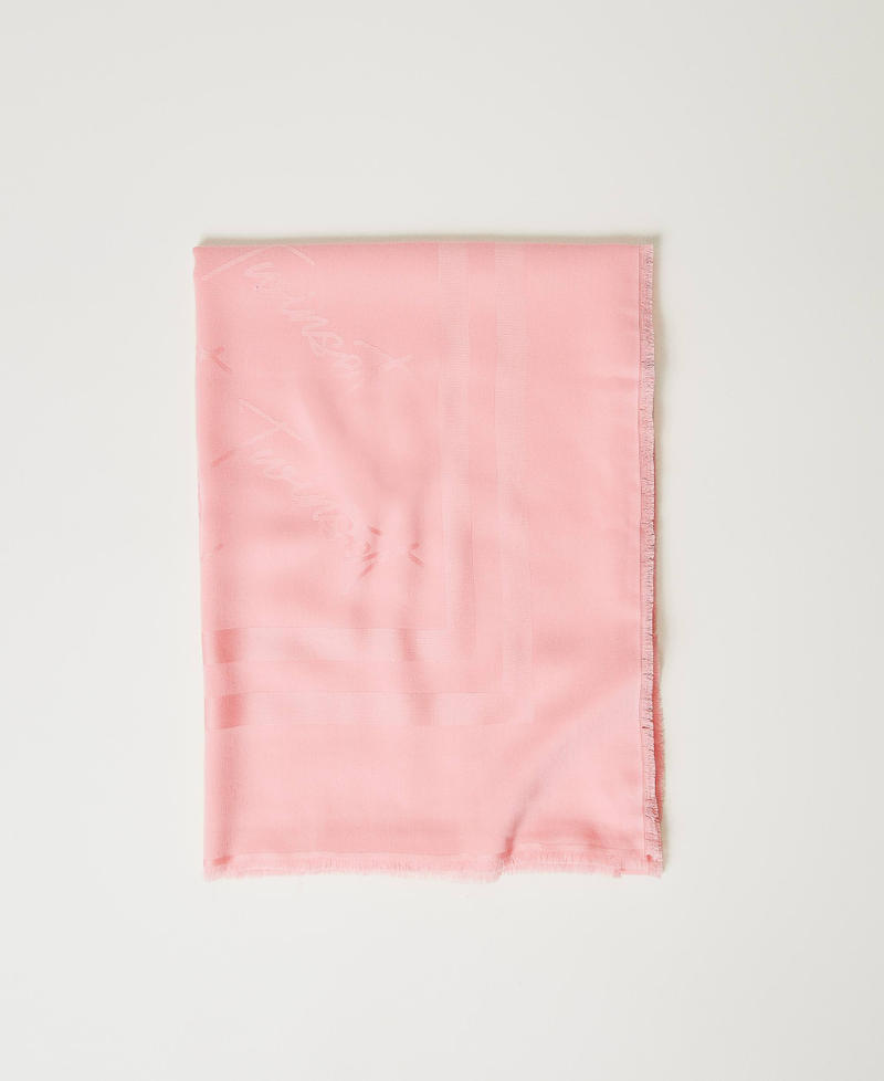 Jacquard keffiyeh with logo Peach Woman 251TA4220_12142_01