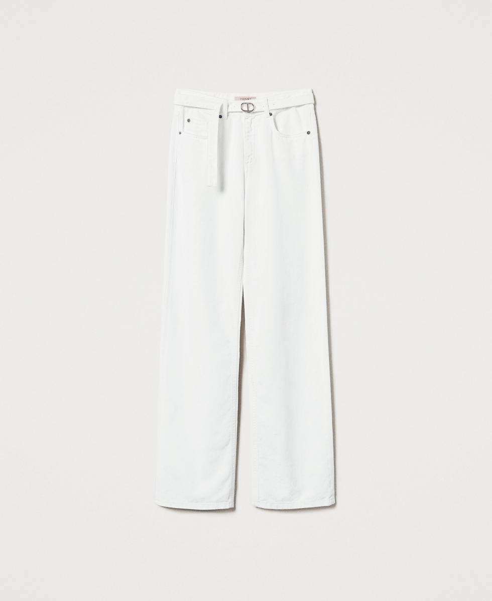 Trousers in floral bull