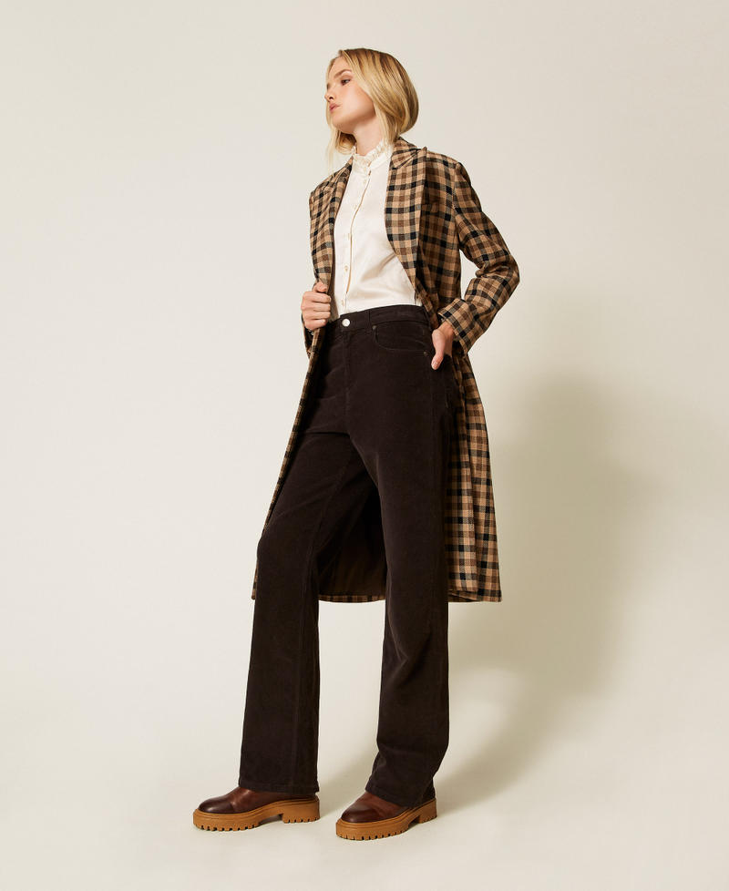 Five-pocket corduroy trousers Black Chocolate Woman 252TT2182_11054_01