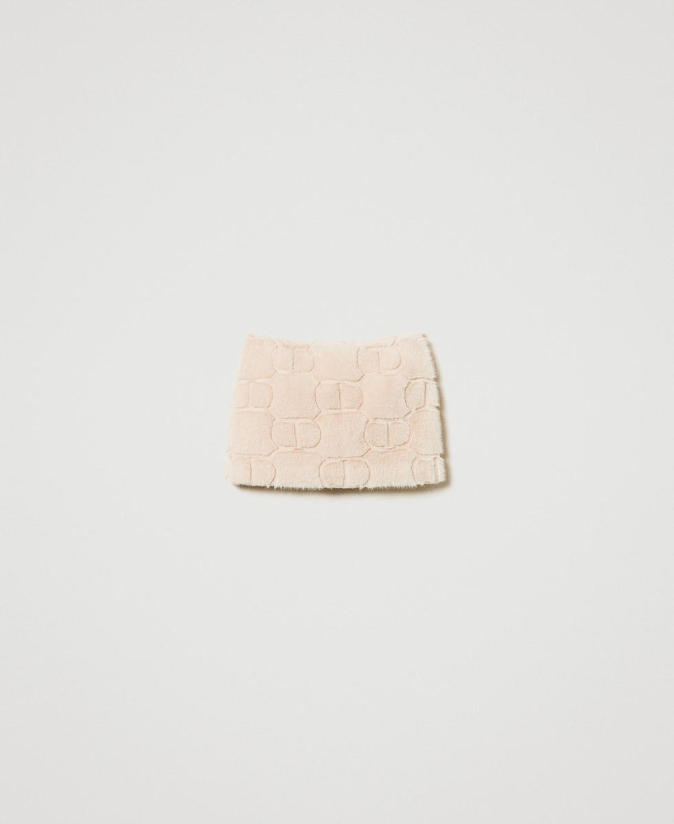 Mini-jupe en fausse fourrure avec Oval T Blanc &laquo;&nbsp;White Cream&nbsp;&raquo; Femme 242TT2032_11952_S0