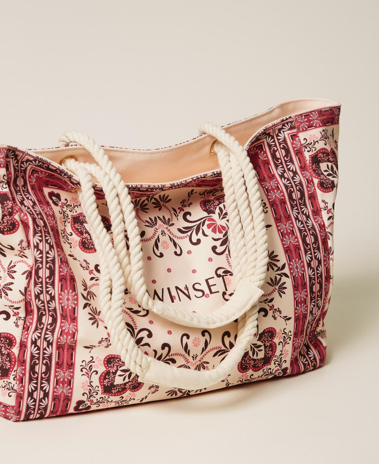 Shopper aus Canvas mit Print Print Foulard Fuchsia Frau 261LB7BJJ_13224_03