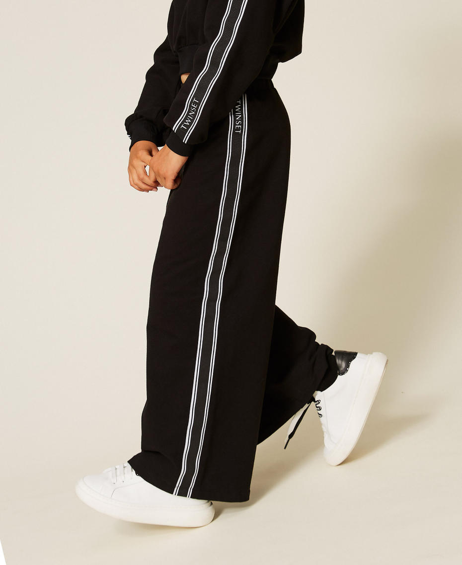 Palazzohose aus Sweatstoff mit Logo Schwarz M&auml;dchen 262GJ2281_00006_04