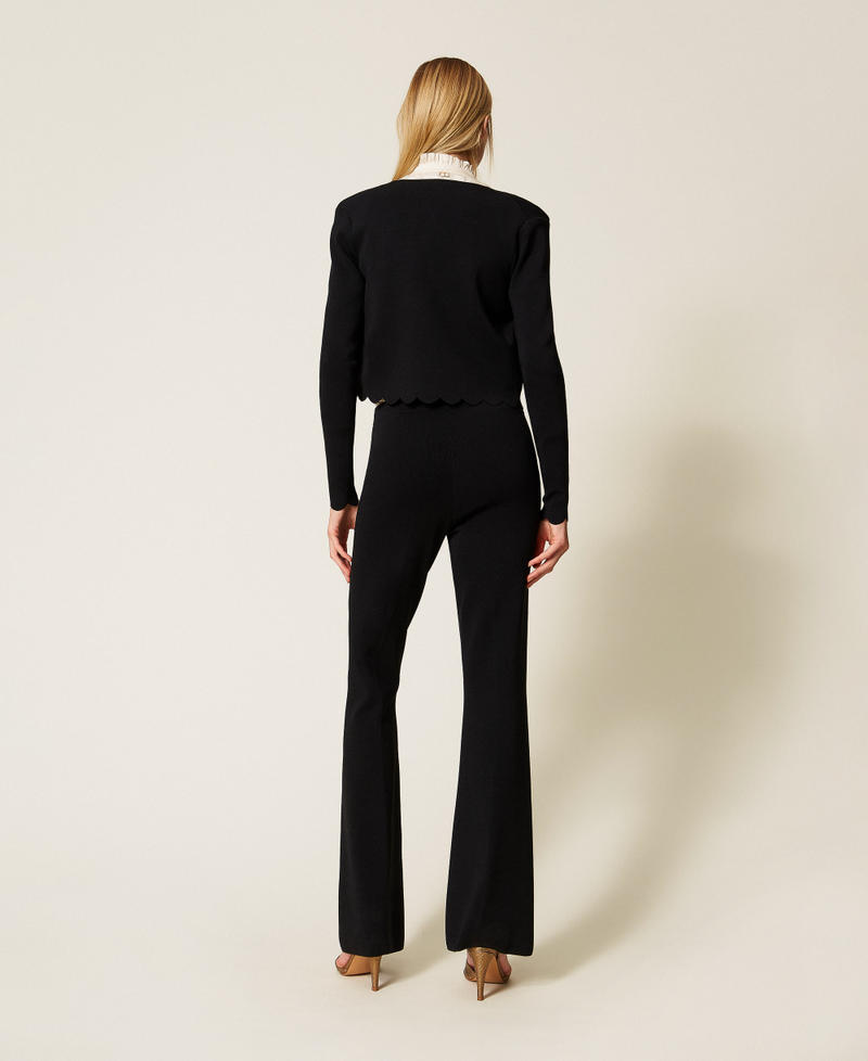 Flared knit trousers Black Woman 252TP3206_00006_03