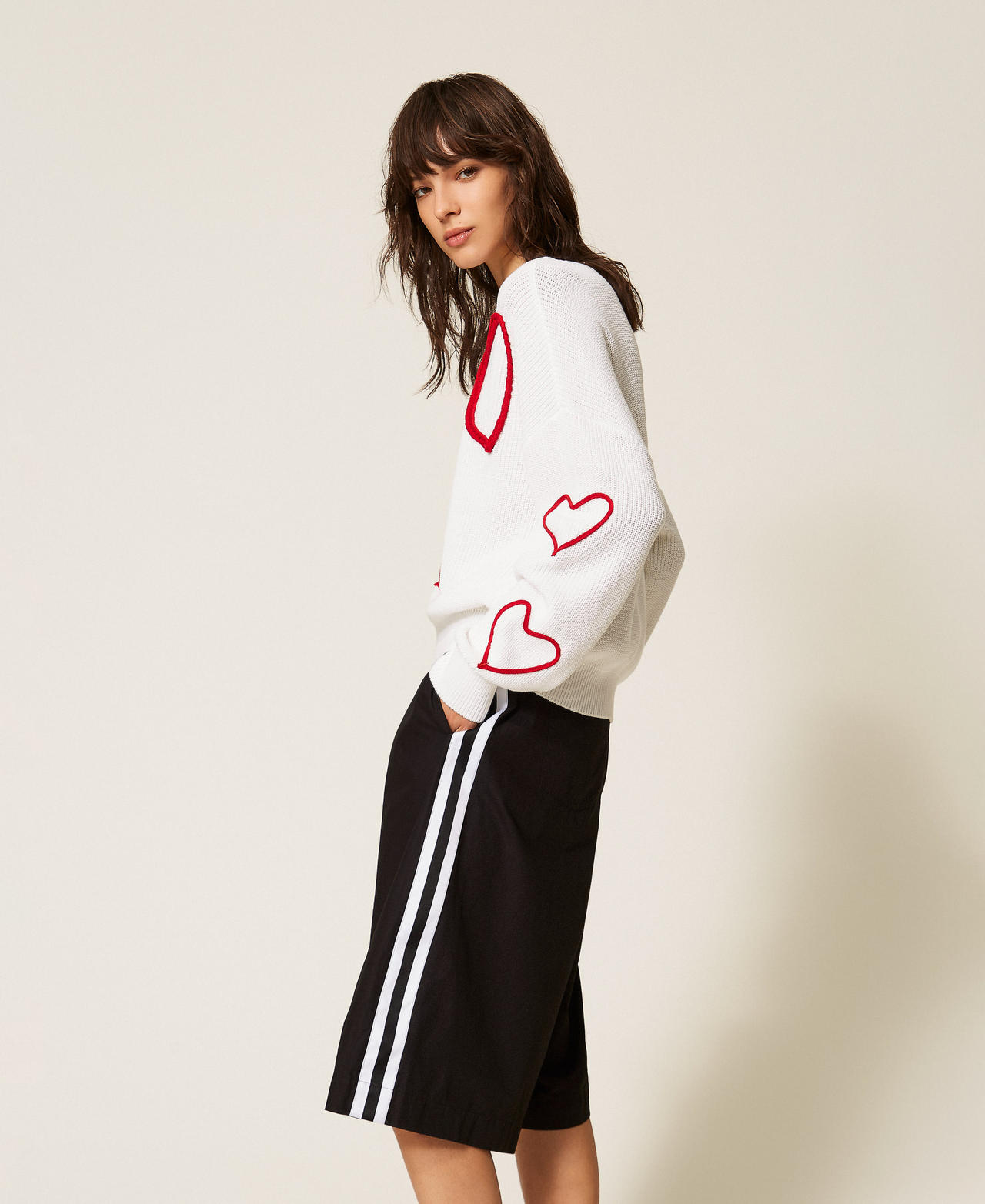 Bermuda en popeline recycl&eacute;e Noir Femme 261AP2081_00006_01