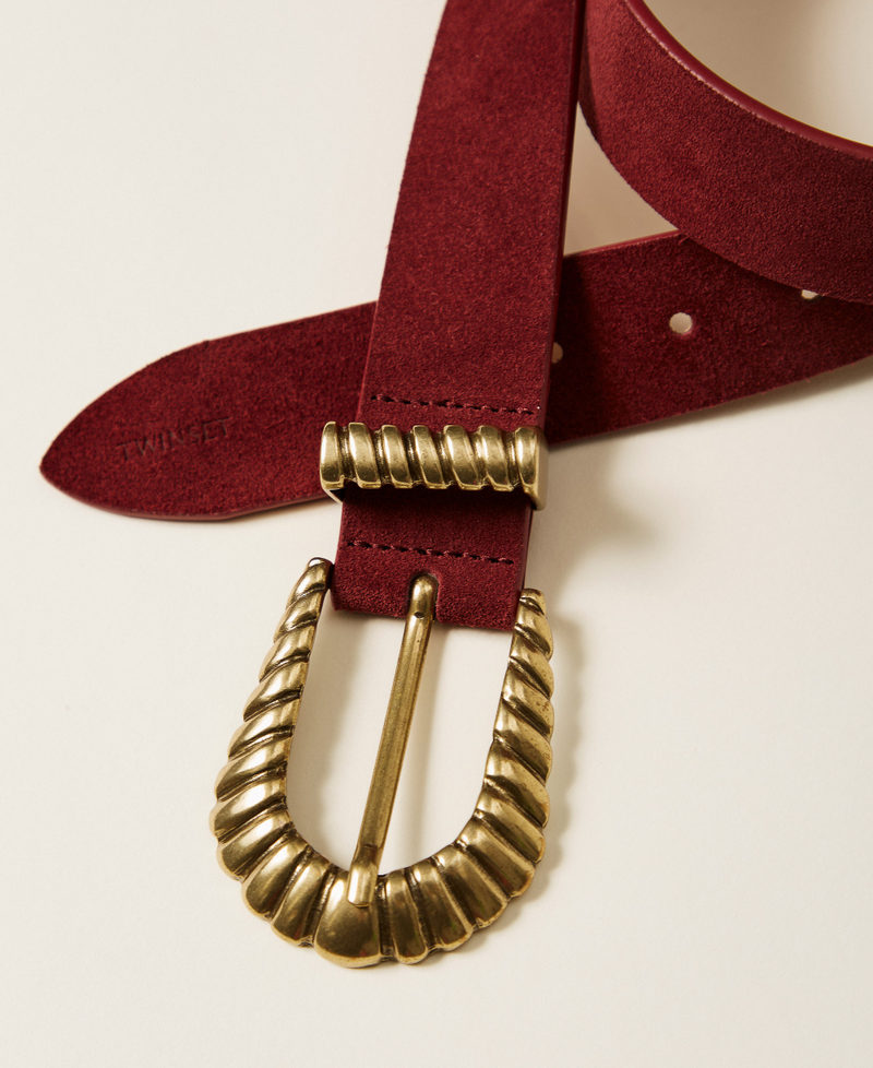 Suede belt Bordeaux Woman 262TO5291_00020_02