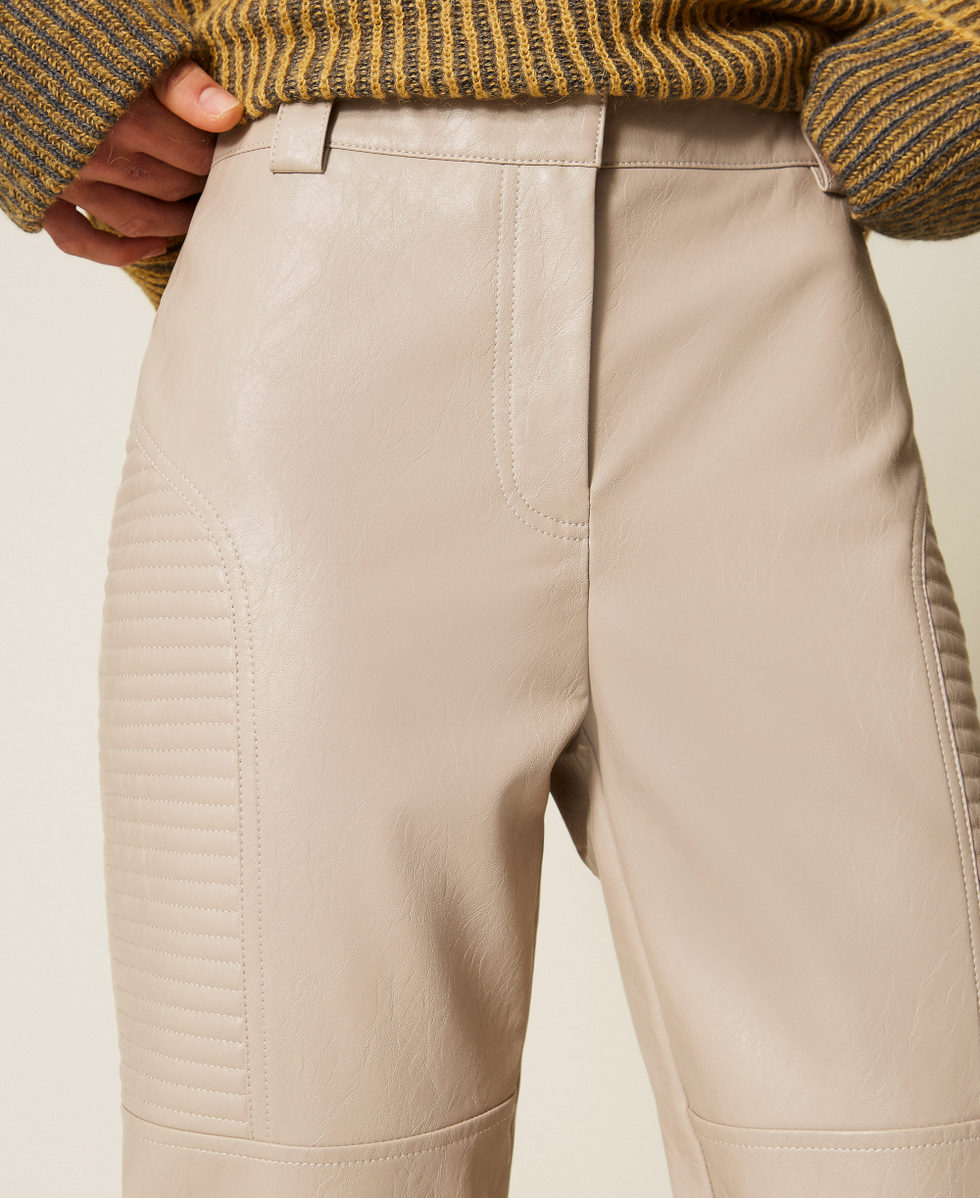 Pantalon motard effet cuir Gris &laquo;&nbsp;Craie&nbsp;&raquo; Femme 252AP2061_12169_03