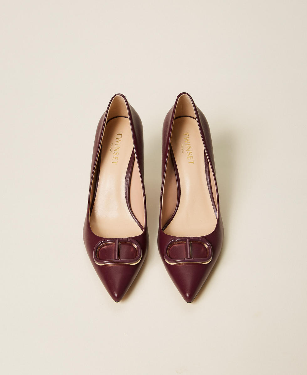 D&eacute;collet&eacute; in pelle con Oval T Viola "Winetasting" Donna 252TCP032_05609_04