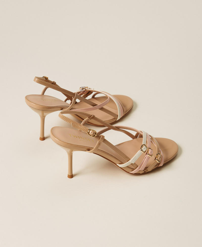 Hohe Sandale mit Riemchen Multicolor &bdquo;Candy Peach&ldquo;-Rosa/Lilie/Sand Frau 261TCP040_13286_03