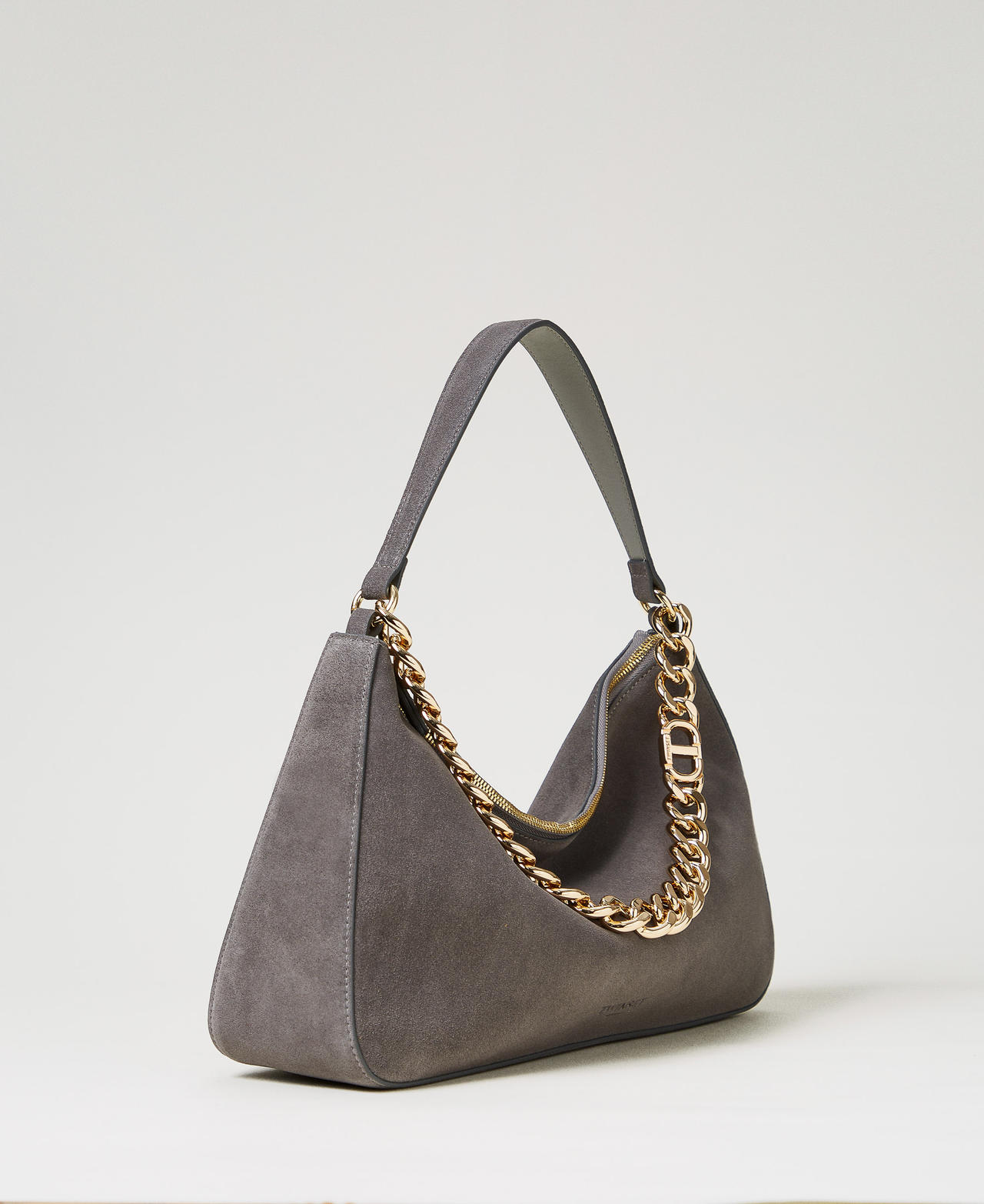 'Liliane' medium suede bag Medium Melange Grey/Gold Woman 252TB7162_12831_01
