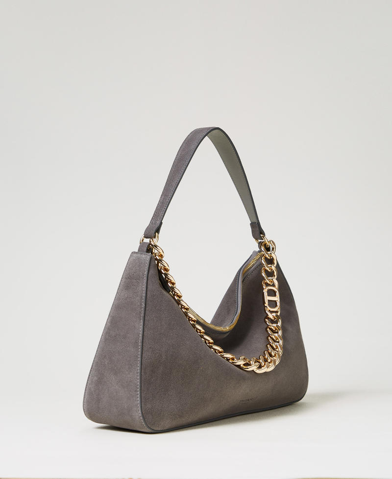 'Liliane' medium suede bag Medium Melange Grey/Gold Woman 252TB7162_12831_01