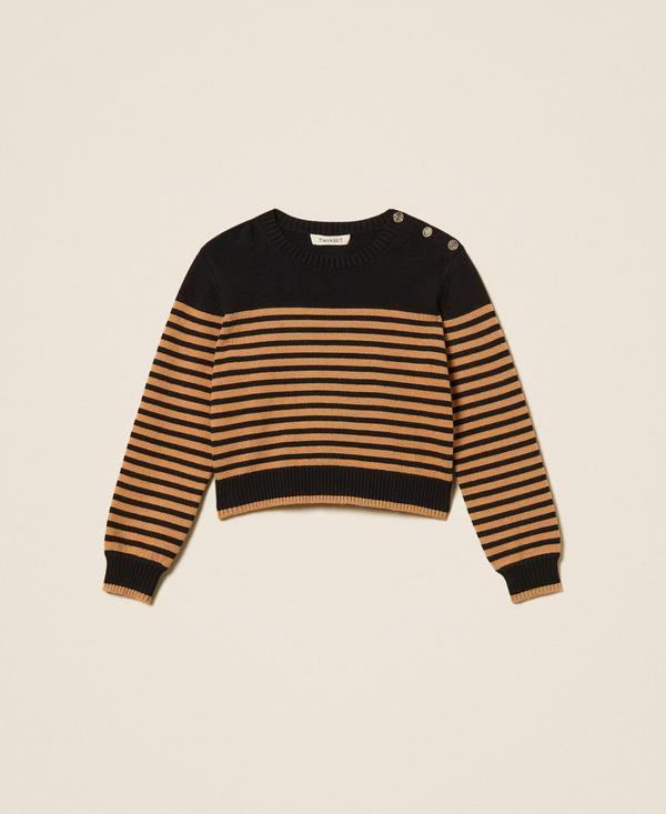 Striped jumper with buttons