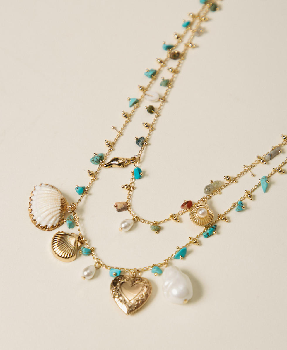 Parure de colliers avec pierres et charms Multicolore Stones Bleu &laquo;&nbsp;Dusty Sky&nbsp;&raquo; Femme 261TO5440_13488_02