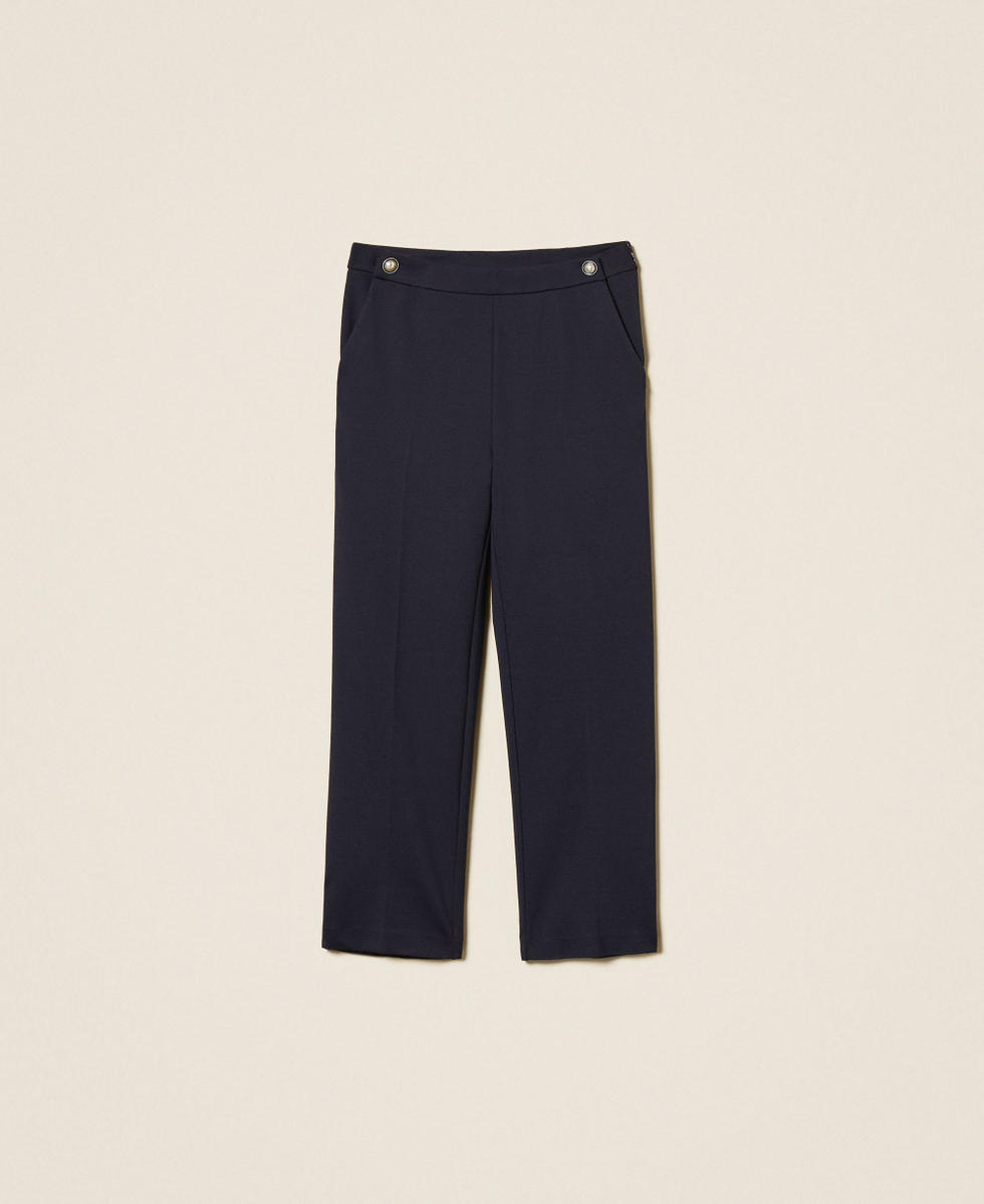 Cigarette trousers with d&eacute;cor Blue Light Woman 261TP2383_13172_S0