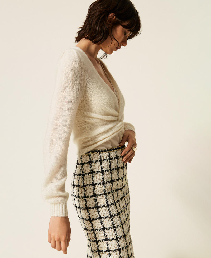 Pull-bol&eacute;ro double usage avec finition crois&eacute;e Nacre Femme 262TP3153_00059_02