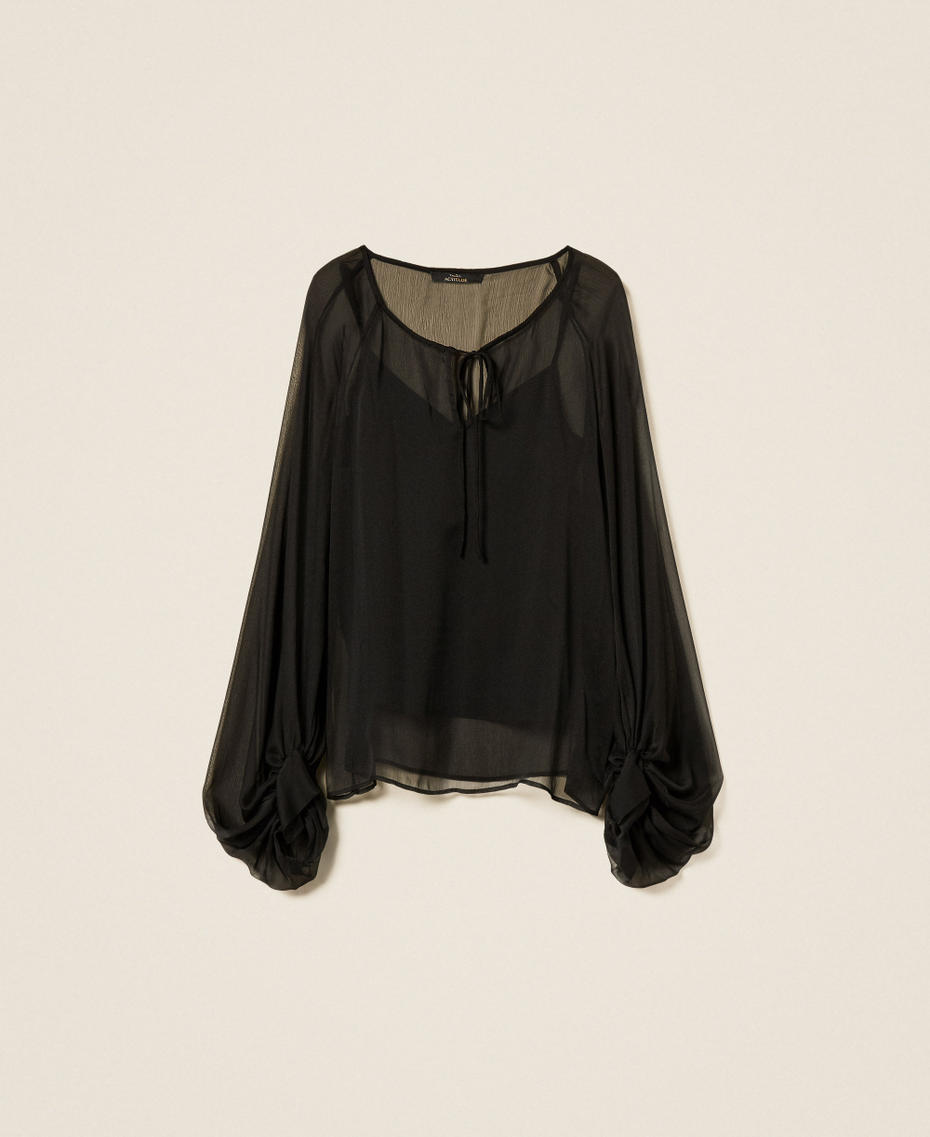 Voile blouse Black Woman 252AP2582_00006_S0