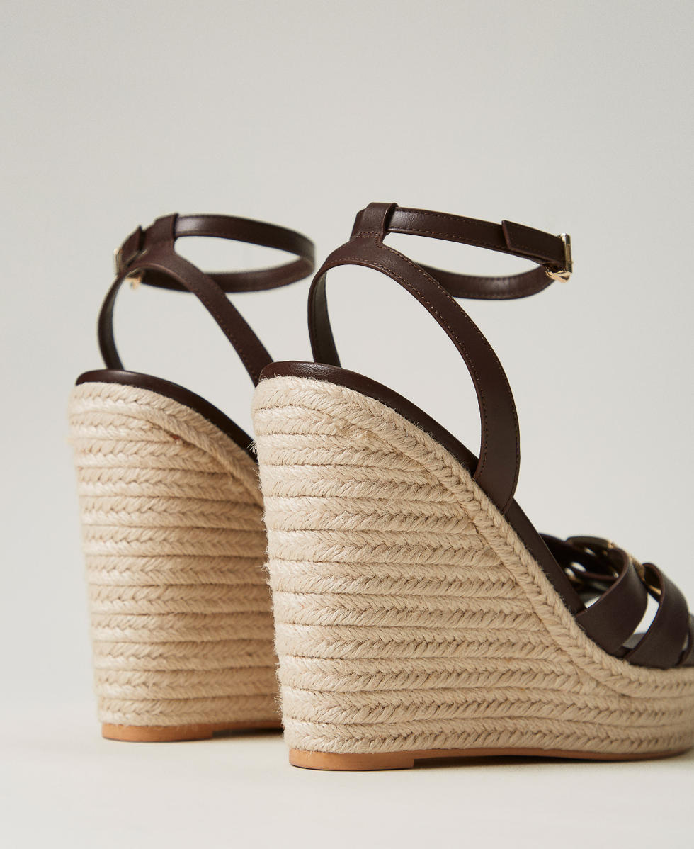 Sandales compens&eacute;es en corde et cuir Chocolate Lab Femme 251TGT092_10780_03