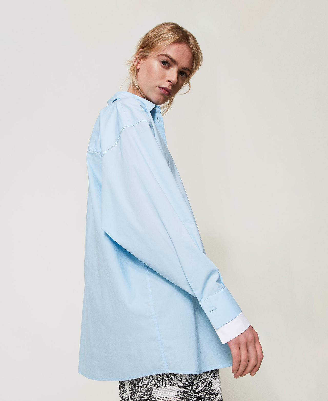 Shirt with sequin embroidery Light "Airy Blue" Woman 251TE2082_11256_02