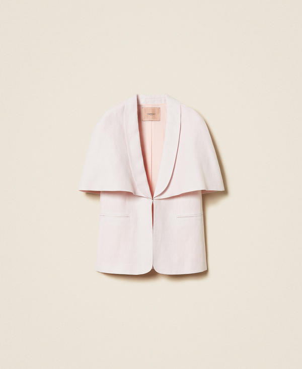 Linen blend cape jacket