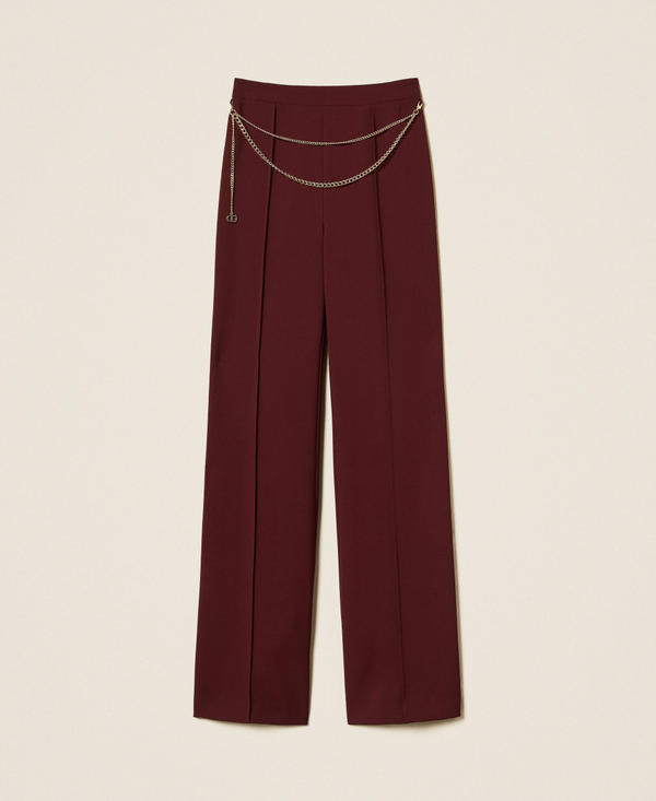 Crêpe cady trousers with belt