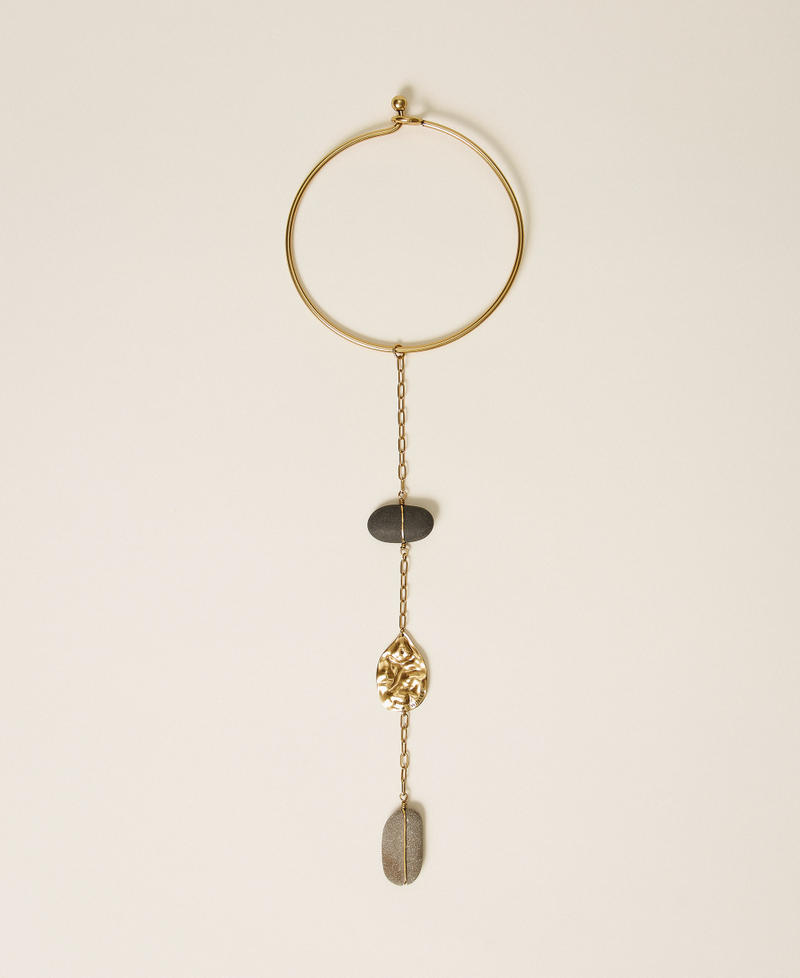 Choker necklace with stones and pendant Old Gold Woman 252TS5DEE_12616_01