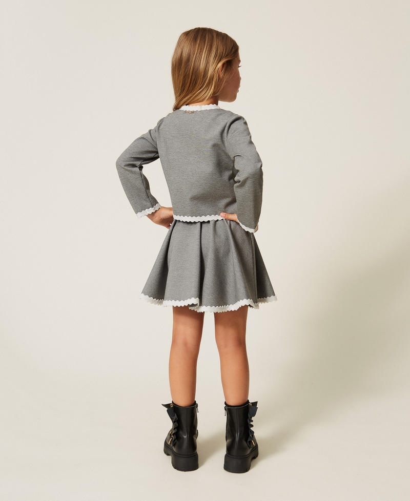 Blouson fille avec d&eacute;tails en velours Gris Clair Chin&eacute; Fille 262GB202A_12837_03