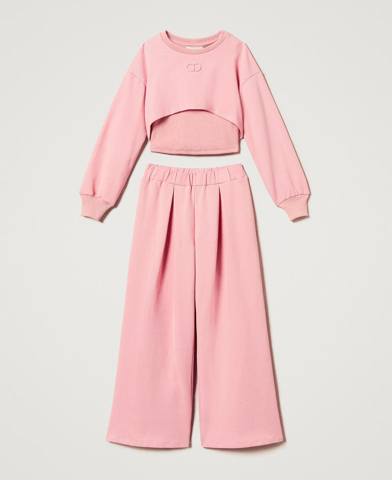 Top, trousers and sweatshirt with Oval T Sweet Rose Girl 251GJ2583_00533_0S