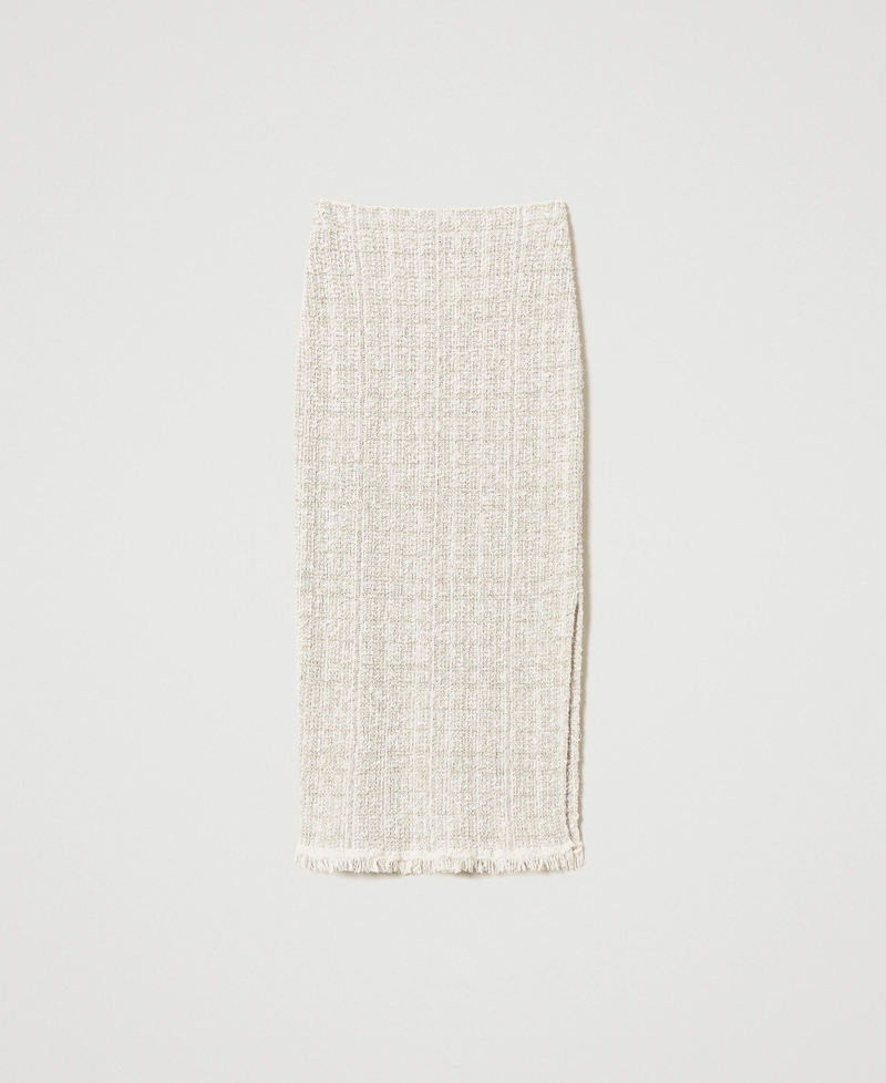 Jacquard knit skirt with lurex Snow Gold Lurex Jacquard Woman 251TP3563_12317_S0