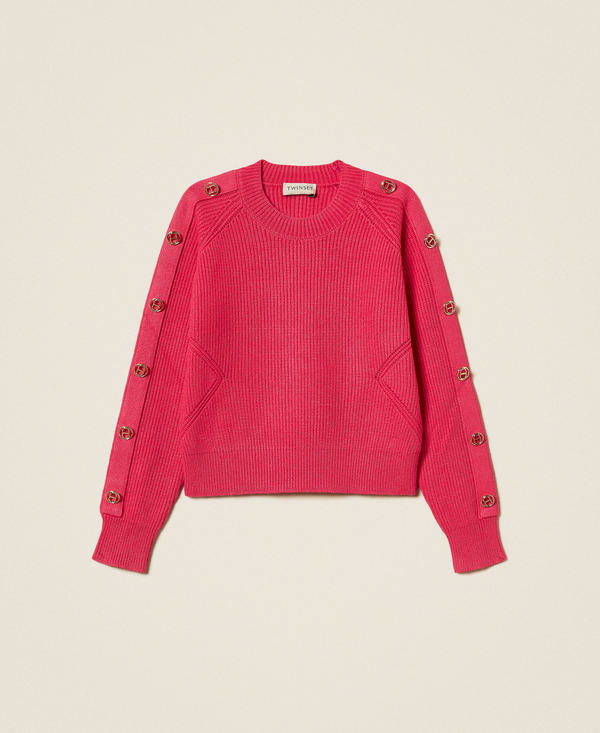 Ribbed jumper with Oval T buttons