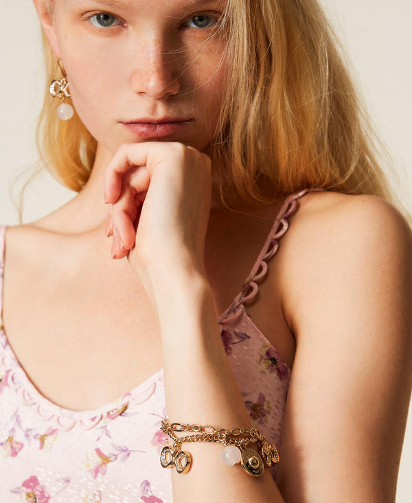 Multi-strand bracelet with charms