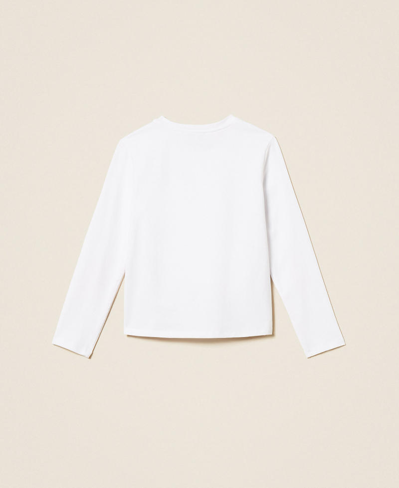 T-Shirt in Regular-Fit mit Flockdruck Off White / Lovely Red Ruby M&auml;dchen 262GJ2263_13865_S1