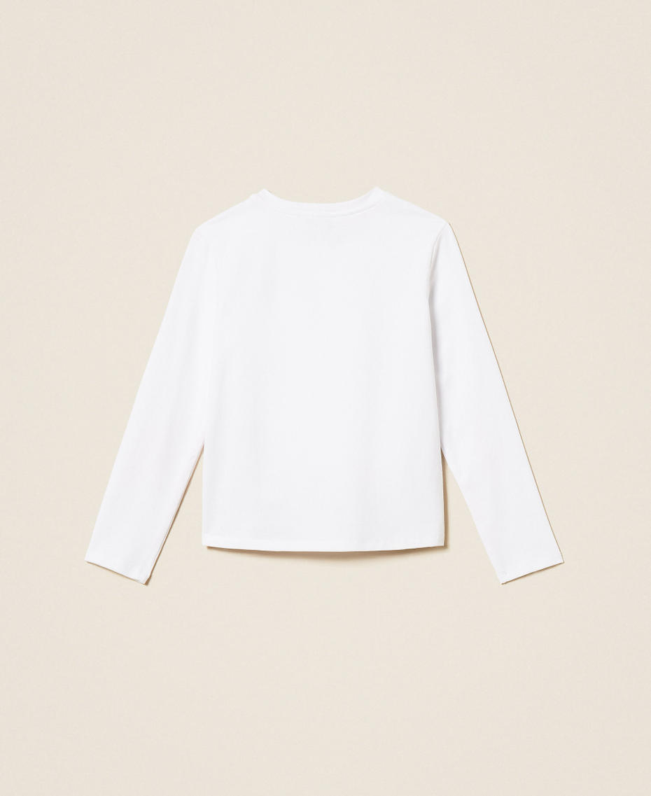 T-Shirt in Regular-Fit mit Flockdruck Off White / Lovely Red Ruby M&auml;dchen 262GJ2263_13865_S1