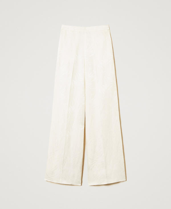 Pantaloni a palazzo in raso jacquard