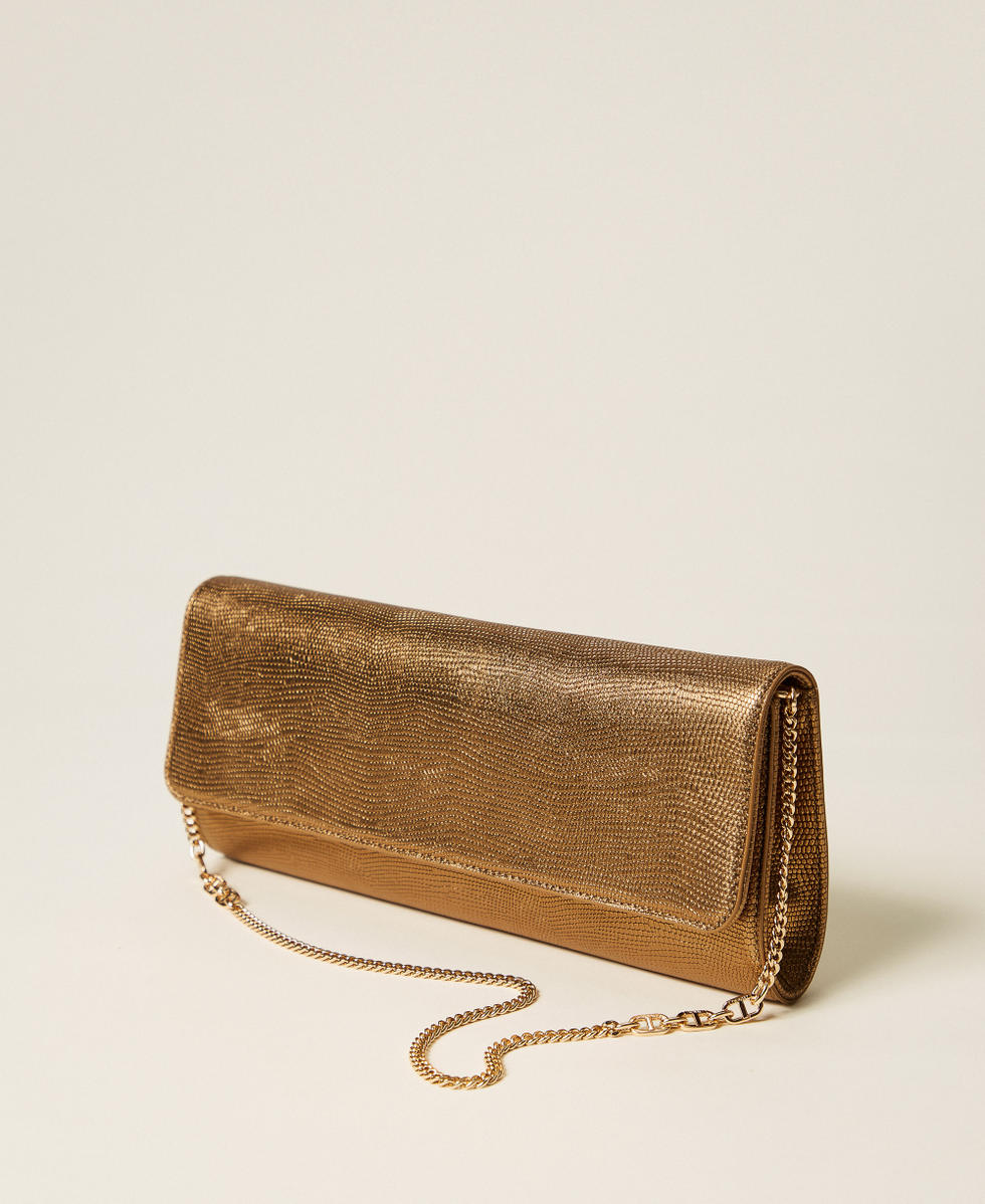 Borsa a tracolla in pelle laminata Oro Giallo Donna 252TD8130_10366_02