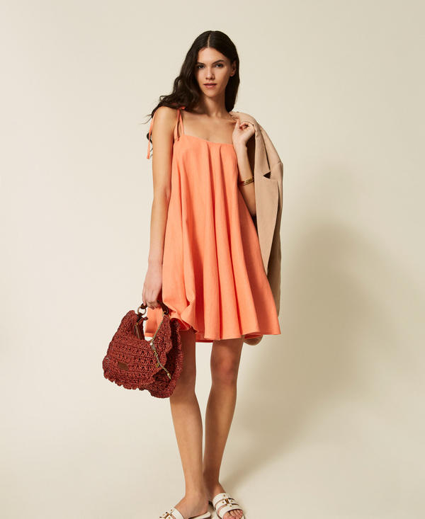 Crochet raffia Croissant bag