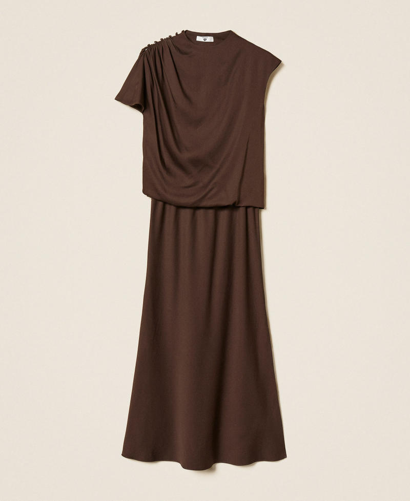 Satin midi dress Mocha Woman 262LI2BMM_13677_S0