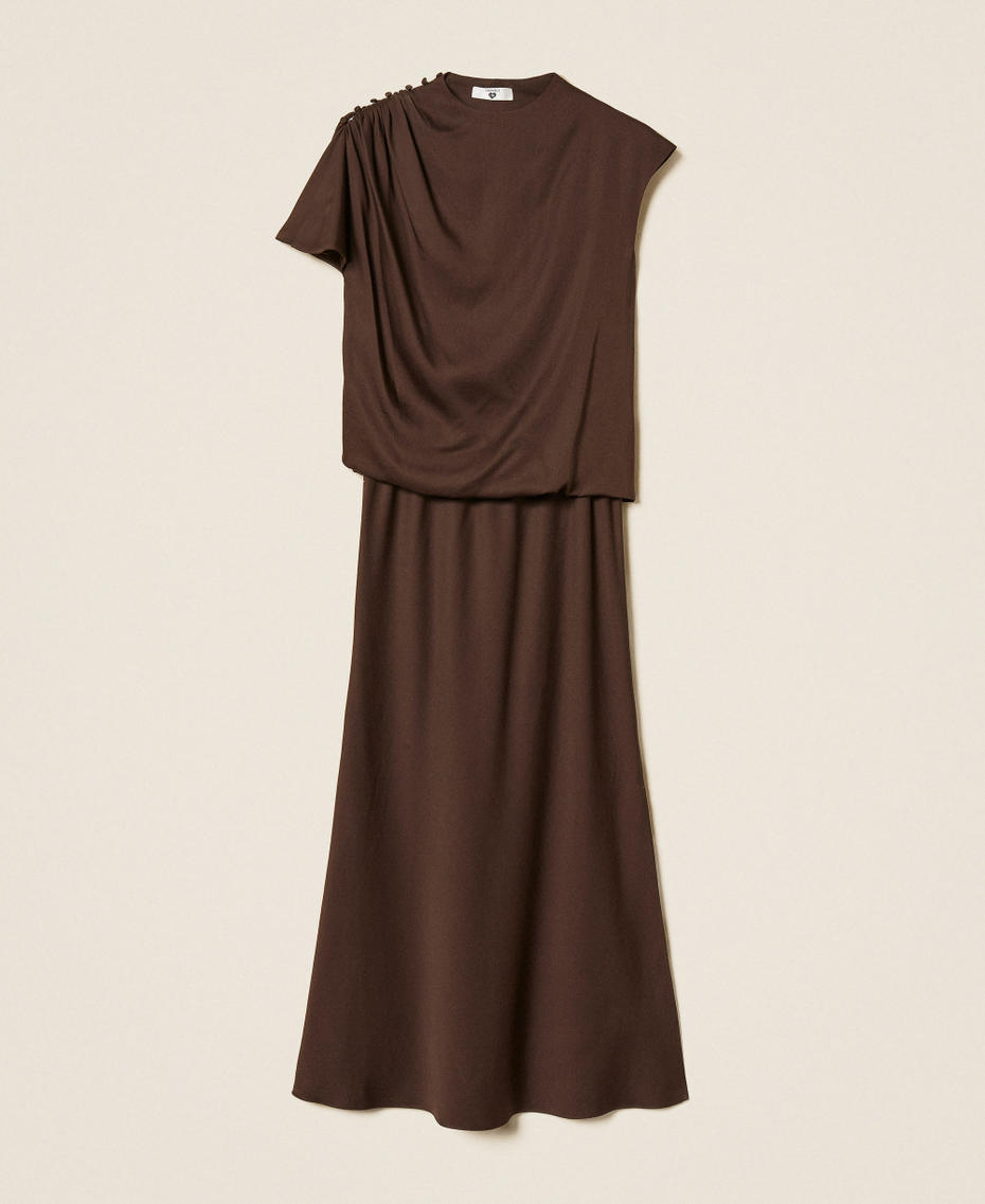 Satin midi dress Mocha Woman 262LI2BMM_13677_S0