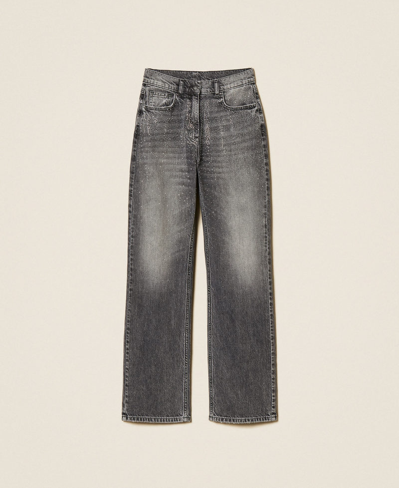 5-Pocket-Jeans mit Strass Denim D&eacute;lav&eacute;-Grau Frau 261AP2470_07284_S0