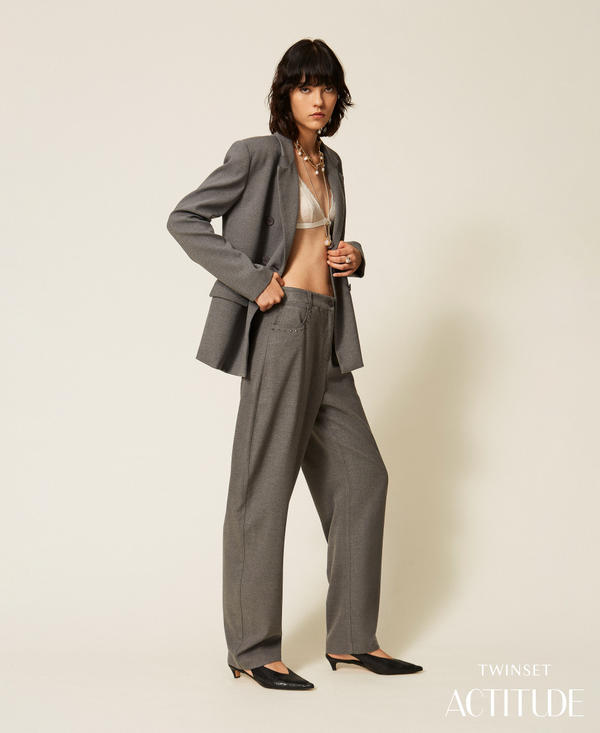 Flannel balloon trousers