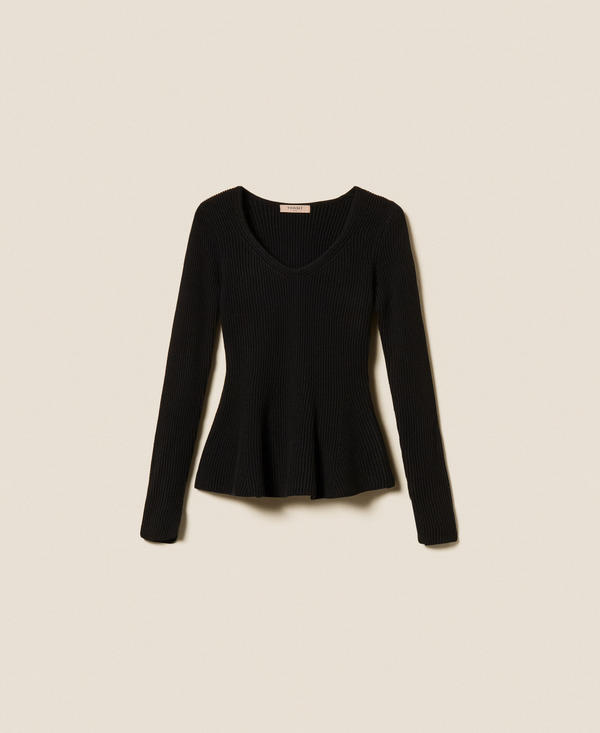 Pull ajusté côtelé