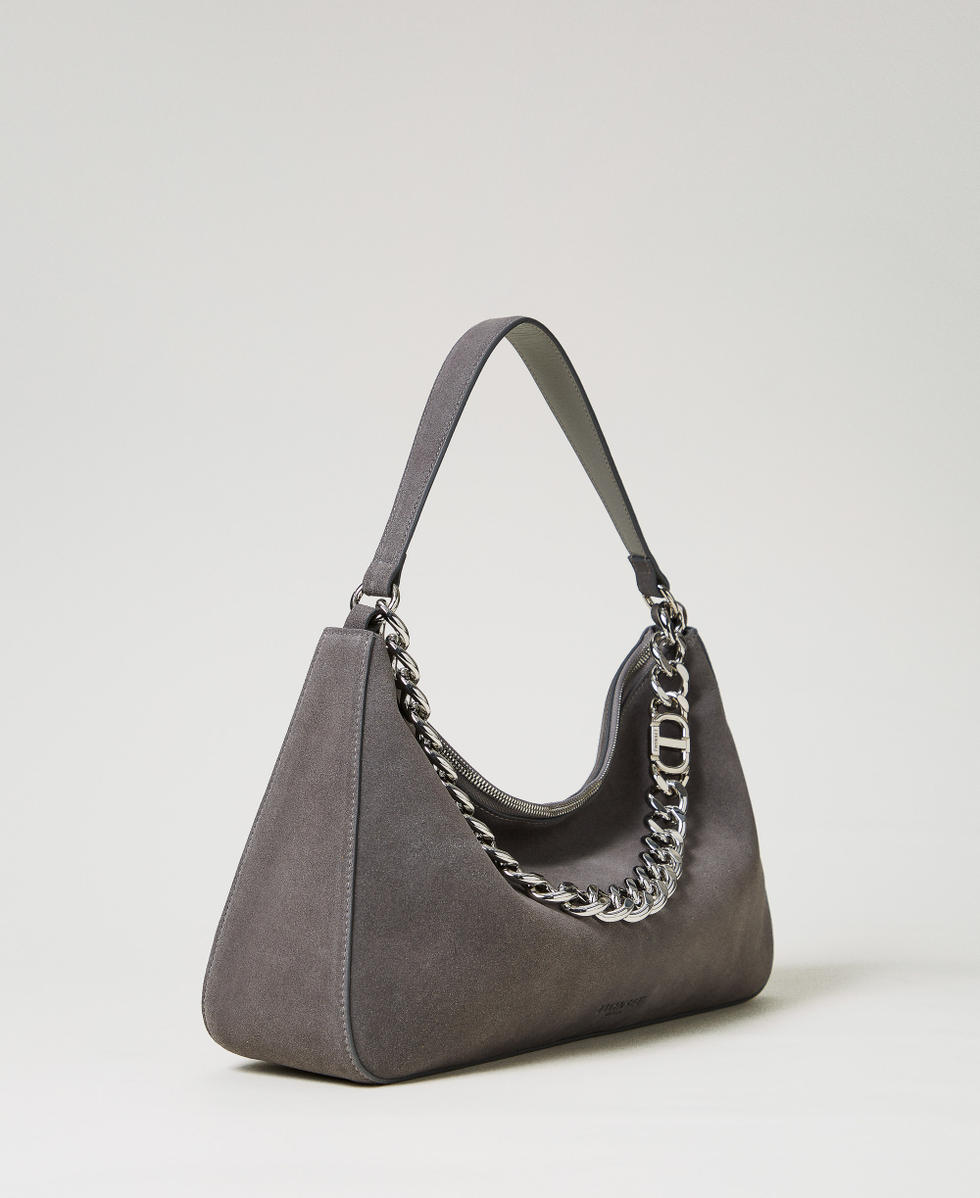 'Liliane' medium suede bag Medium Melange Grey/Nickel Woman 252TB7162_12830_01