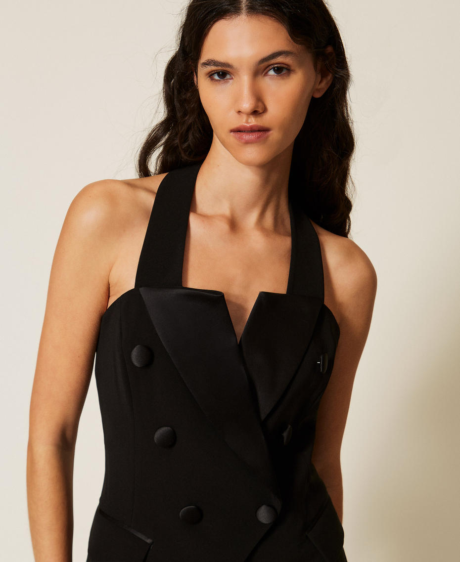 Chaleco de cady con botones con logotipo Negro Mujer 261AP2276_00006_04