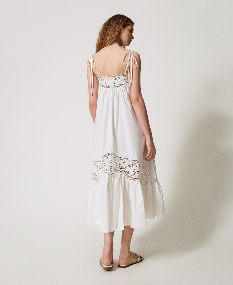 Long dress in broderie anglaise poplin White Snow Woman 251TT2331_00282_03