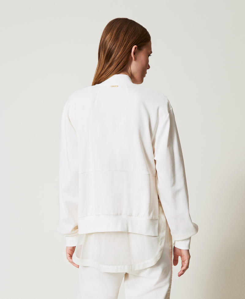 Sweatshirt with embroidery and organza insert White Cloud Woman 251LL2HAA_12105_03