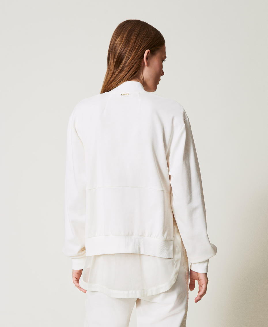 Sweatshirt with embroidery and organza insert White Cloud Woman 251LL2HAA_12105_03