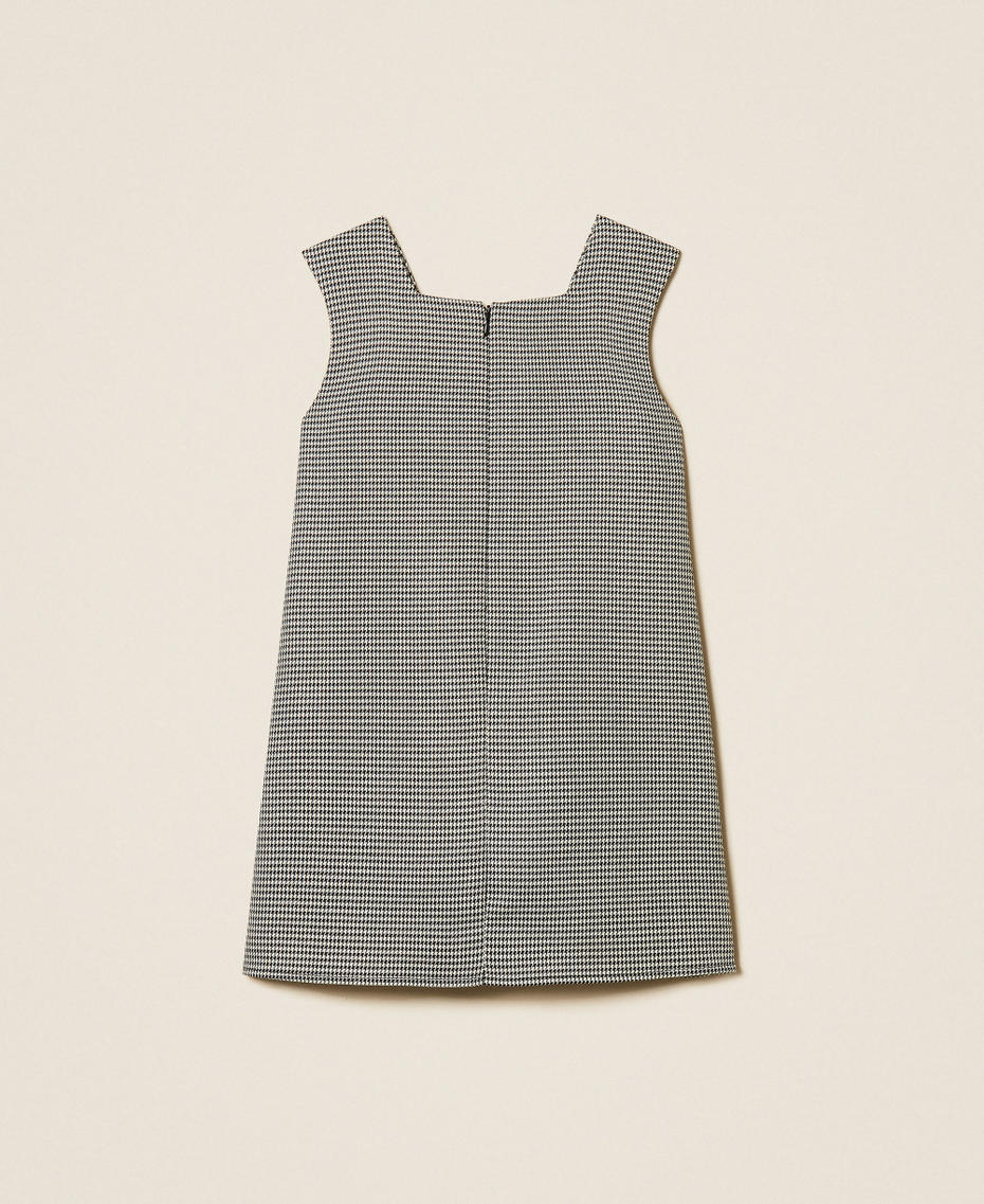 Короткое платье для девочек в ломаную клетку Гусиная лапка Желтовато-Белый/Черный Девочка 252GB2023_12719_S1
