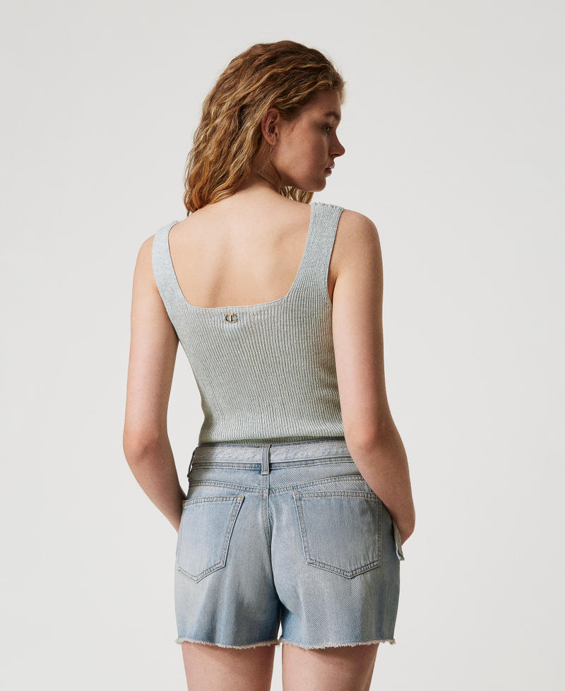 Denim shorts with belt Light Denim Woman 251TT2262_03498_03