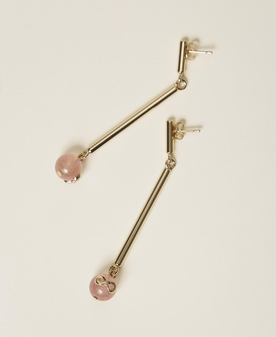 Boucles d&rsquo;oreilles avec pierres et logo